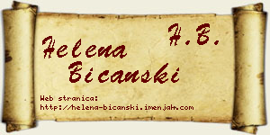 Helena Bičanski vizit kartica